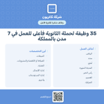 وظائف شركة كاتريون لخريجي الثانوية فأعلى في 7 مدن