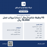 93 وظيفة شاغرة لدى شركة شلفا لإدارة المرافق